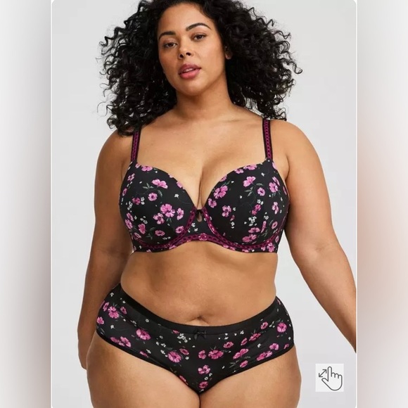 Torrid Bra 44DDD Perfect T Shirt lightly lined floral straight back bra - Picture 3 of 14